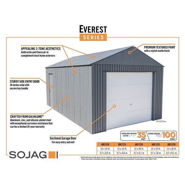 Everest Garage 12 X 30 Ft In Charcoal Lowe S Canada - Diy Shed Plans 10×10