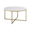 Walker Edison Coffee Table with X-Base - 36-in - Marble/Gold