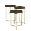 Walker Edison Modern Wood Nesting Table Set - 3 Pieces - Dark Walnut/ Gold