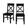 Antique Black Wood Dining Kitchen Chairs, Set of 2
