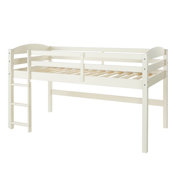 Solid Wood Low Loft Twin Bed White, Wooden Twin Bed Frame Canada