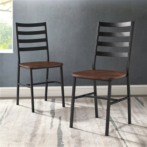 Slat Back Metal And Wood Dining Chair, Wood And Metal Dining Chairs Canada