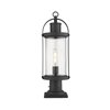 Z-Lite Roundhouse 1 Light Outdoor Pier Mountable Fixture - Square Base - 7.5-in x 22.5-in - Black/Seedy Glass