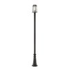Z-Lite Millworks 2 Light Outdoor Post Mounted Fixture - 10-in x 110.25-in - Rubbed Bronze/Clear Glass