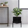 Blooms Planter - Black and Black Steel stand - 12.6-in x 29-in x 33-in
