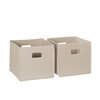 RiverRidge Home Folding Storage Bins - Fabric - 10.5-in x 10-in x 10.5-in - Taupe - 2-Pack