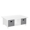 RiverRidge Home Kids 6-Cubby Storage Activity Table - 28-in x 40.13-in x 14.38-in - White/2 Grey Bins