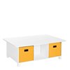 RiverRidge Home Kids 6-Cubby Storage Activity Table - 28-in x 40.13-in x 14.38-in - White/2 Golden Yellow Bins