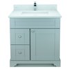 LUKX Bold Damian 31-in Grey Single Sink Bathroom Vanity with Carrara White Quartz Top