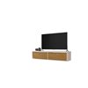 Manhattan Comfort Liberty Entertainment Center- 42.28-in - Off-White and Cinnamon Brown