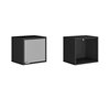 Manhattan Comfort Smart Floating Cabinet and Display Shelf - 13.77-in - Black/Grey - 2-Piece