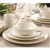 Safdie & Co. Bamboo Dinnerware Set - Porcelain - White - 16 -Piece