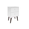 Manhattan Comfort Liberty Nightstand 2.0 with 2 Drawers - 17.72-in x 27.09-in - White