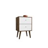 Manhattan Comfort Liberty Nightstand 2.0 with 2 Drawers - 17.72-in x 27.09-in - Rustic BrownWhite