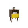 Manhattan Comfort Liberty Nightstand 1.0 with Cubby Space - 17.72-in x 27.09-in - Rustic Brown/Yellow