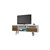 Manhattan Comfort Liberty TV Stand with Shelves and Drawer - 70.86-in x 26.57-in - Rustic Brown with White