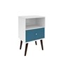 Manhattan Comfort Liberty Nightstand 1.0 with Cubby - 17.72-in x 27.09-in - White/Aqua Blue