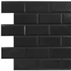 Dundee Deco Falkirk Retro 3D II - PVC 3D Wall Panel -  Black Faux Bricks - 3.2-ft X 1.6-ft  - 5 Sq. Ft.  each - 5-Pack