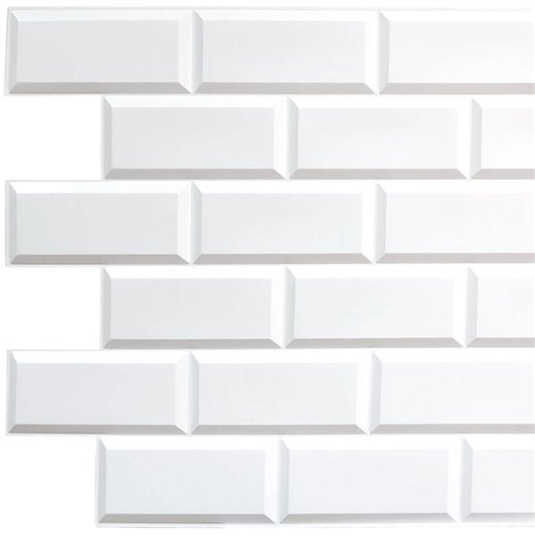Dundee Deco Falkirk Retro 3d Ii Pvc Wall Panel White Faux Bricks 3 2 Ft X 1 6 5 Sq Each 10 Pack Lowe S Canada - Pvc Wall Panels Canada