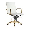 Plata Import Toni Mid Back Office Chair with Gold Frame- White