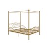 DHP Canopy Metal Bed - Full - 71.5-in x 56-in x 77.5-in - Gold