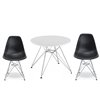 Plata Import Eames Style Kid's Set 2 Chairs and 1 Table in Black with Chrome Legs