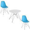 Plata Import Eames Style Kid's Set 2 Chairs and 1 Table in Blue with Chrome Legs