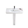 Nameeks Noura Rectangular Pedestal Sink in White - 32-in x 31.5-in x 11.9-in