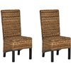 Safavieh Pembrooke 19-in H Rattan Side Chair  - Black Seat and Finish (Set Of 2)
