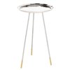 Safavieh Calix Round Solver Side Table with Gold Capped legs