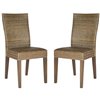 Safavieh Fausta 19-in H Rattan Side Chair  - Sepia Grey Seat and Sepia Grey Finish (Set Of 2)