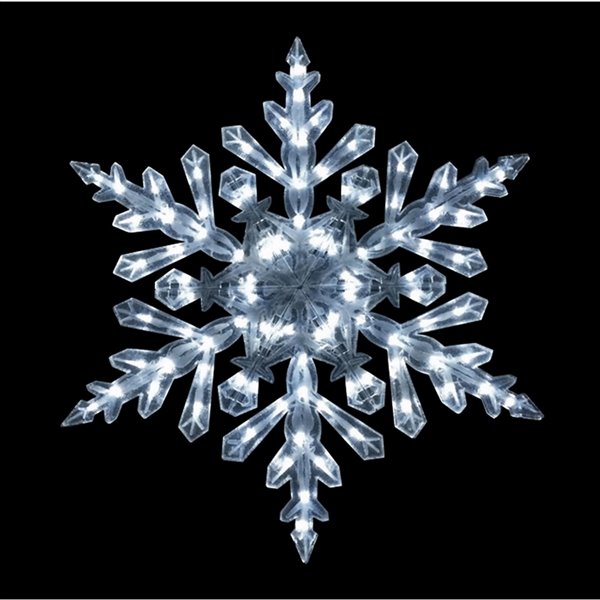 Welcome Snowflake Sign LED Light Outdoor Safe 48" 