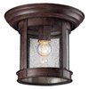 Z-Lite Outdoor Flush Mount Ceiling Light - Bronze and Clear Glass