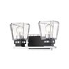 Z-Lite Jackson 2 Light Vanity and Clear Glass - Matte Black and Chrome