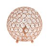 Elegant Designs Elipse 8 Inch Crystal Ball Sequin Table Lamp - Pink Gold - 8-in