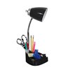 LimeLights Gooseneck Organizer Desk Lamp with Charging Outlet - 18.5-in