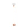 Elegant Designs 1 Light Torchiere Floor Lamp with Marbleized White Glass Shade - 71-in