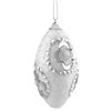 Northlight Rhinestone Glittered Shatterproof Christmas Finial Ornaments - White and Silver - 4 Piece