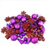 Northlight Shatterproof 3-Finish Christmas Ornaments - 5.5-in - Purple and Red - 125 Piece