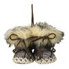 Northlight Pair of Alaskan Style Booties Knit Christmas Ornament - 8-in - Brown