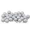 Northlight Glass Christmas Ball Ornaments - 1-in - Silver - 24 Piece