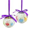 Northlight Shatterproof Decoupage Christmas Ball Ornaments - 1.75-in - Purple and White - 10-Piece