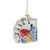 Northlight Cards with Dice and Chips Poker Christmas Ornament - 4-in - Silver and Blue