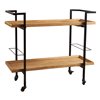 Best Selling Home Decor Gerard Industrial Natural Finished Wooden Bar Cart