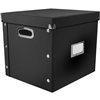 Snap-N-Store Vinyl Storage Record Box, 12.5-in W x 12.6-in H x 13.4-in D, Black Faux Leather (Each)