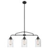 Globe Electric Annecy 3-Light Chandelier - Dark Bronze and Seeded Glass Shades