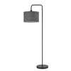 Globe Electric Barden Floor Lamp with Dark Gray Velvet Shade - 58-in - Black