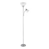 Globe Electric Delilah Torchiere Floor Lamp with Adjustable Reading Light - 72-in - Silver