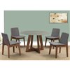 Worldwide Homefurnishings Rustic Modern Dining Set with Walnut and Glass - Silver/Gray - 5 Pcs