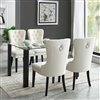Worldwide Homefurnishings Contemporary Dining Set with Glass Table - Cream/Beige/Almond - 5 Pcs